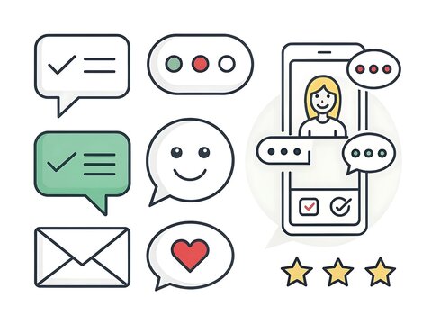 Communication and feedback icons for digital platforms