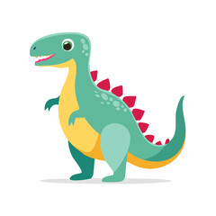 Cartoon Tyrannosaurus Rex Illustration Friendly Dinosaur Isolated on White Background