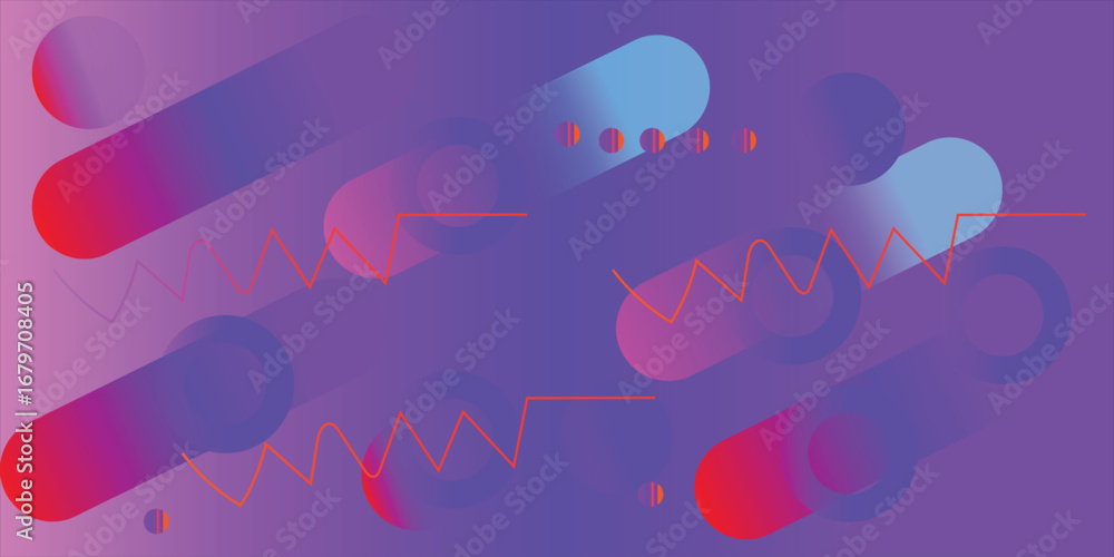 Poster colorful background with simple geometric shape. colour gradient. trendy abstract background. vector