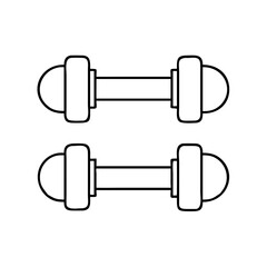 Vector art of two dumbbells for fitness and exercise, representing strength training and a healthy lifestyle