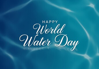 Happy world water day celebration with sparkling blue water background for environmental awareness and conservation