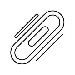 Vector art of paperclip line art, a simple and modern design element for office, school, or business use in black and white