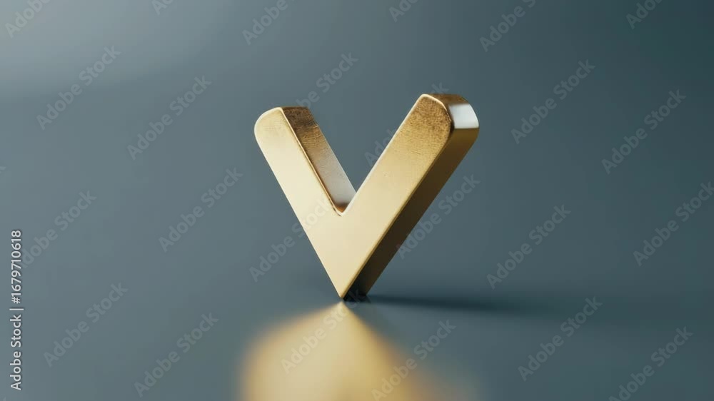 Poster a close-up shot of a v-shaped object on a table, suitable for use in illustrations or diagrams