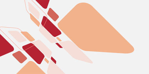 White background with abstract red and gray square decoration. Vector illustration for a modern presentation background.