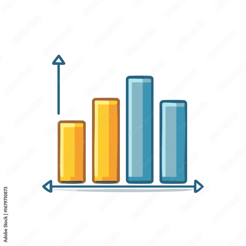Aufkleber colorful bar chart with rising columns representing data analysis and business growth statistics