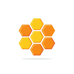 Honeycomb illustration with yellow and orange hexagonal cells design