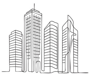 Obraz premium High rise building sketch. Doodles architecture