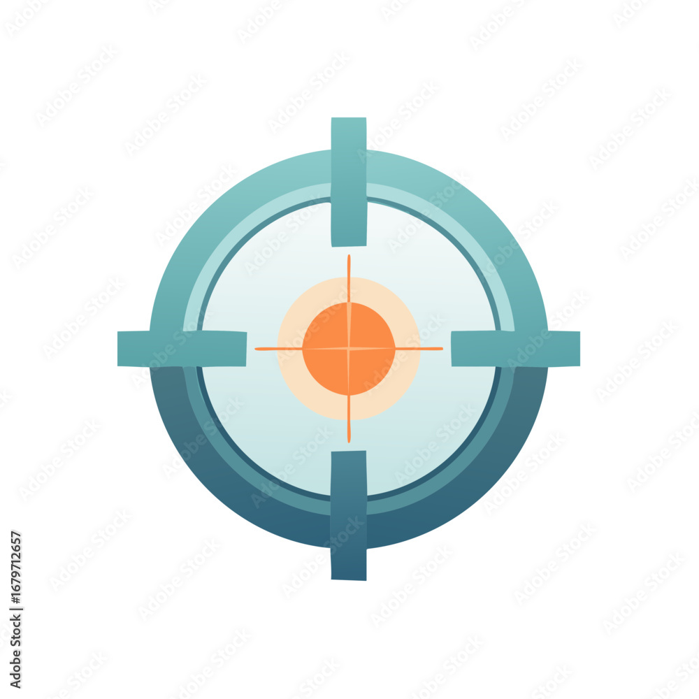 Poster illustration of a target sight with gradient color design