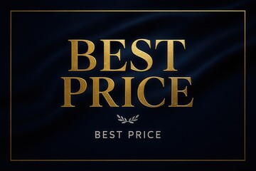 Elegant BEST PRICE discount banner with a luxurious gold font, ideal for high-end retail promotion.