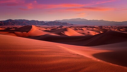 Naklejka premium photographs of desert of surfaces dark pink and red ai generative