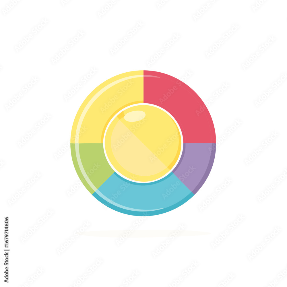 Poster modern colorful infographic circle with five segments for data visualization