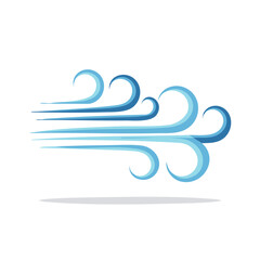 Fototapeta premium Stylized air flow illustration with light blue streams evoking breeze and wind currents graphic, vector format