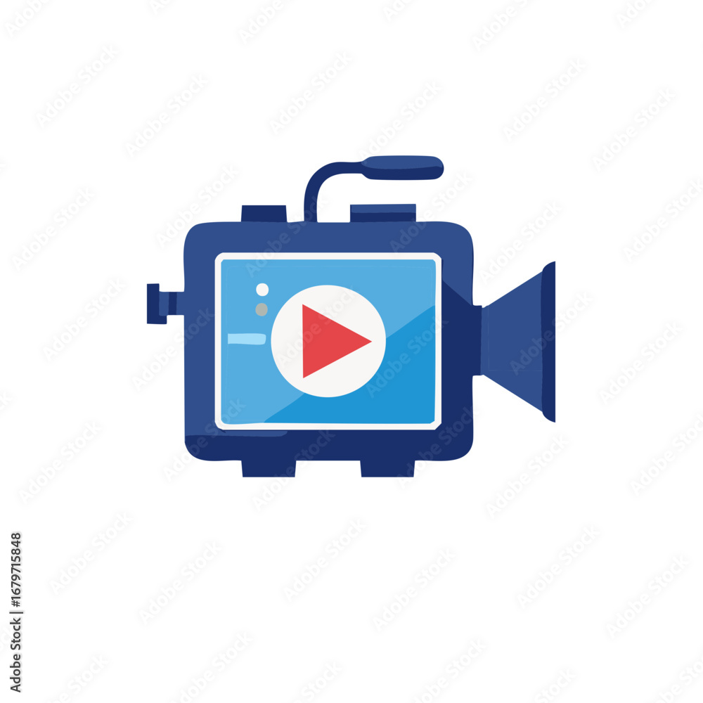 Poster Retro Camera Design Streaming Media and Content Creation in Digital Age