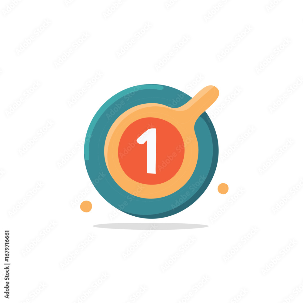 Poster number one graphic element, design layout with shapes and colors