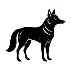 Minimal Dingo Vector Illustration – Black Silhouette