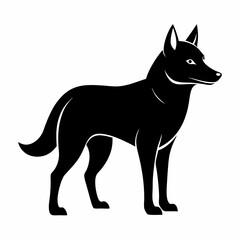 Minimal Dingo Vector Illustration – Black Silhouette