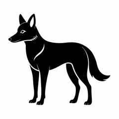 Minimal Dingo Vector Illustration – Black Silhouette
