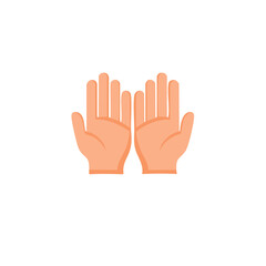 Illustration of two hands with open palms, flat design