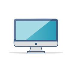 Fototapeta premium Flat design illustration of computer monitor on white background
