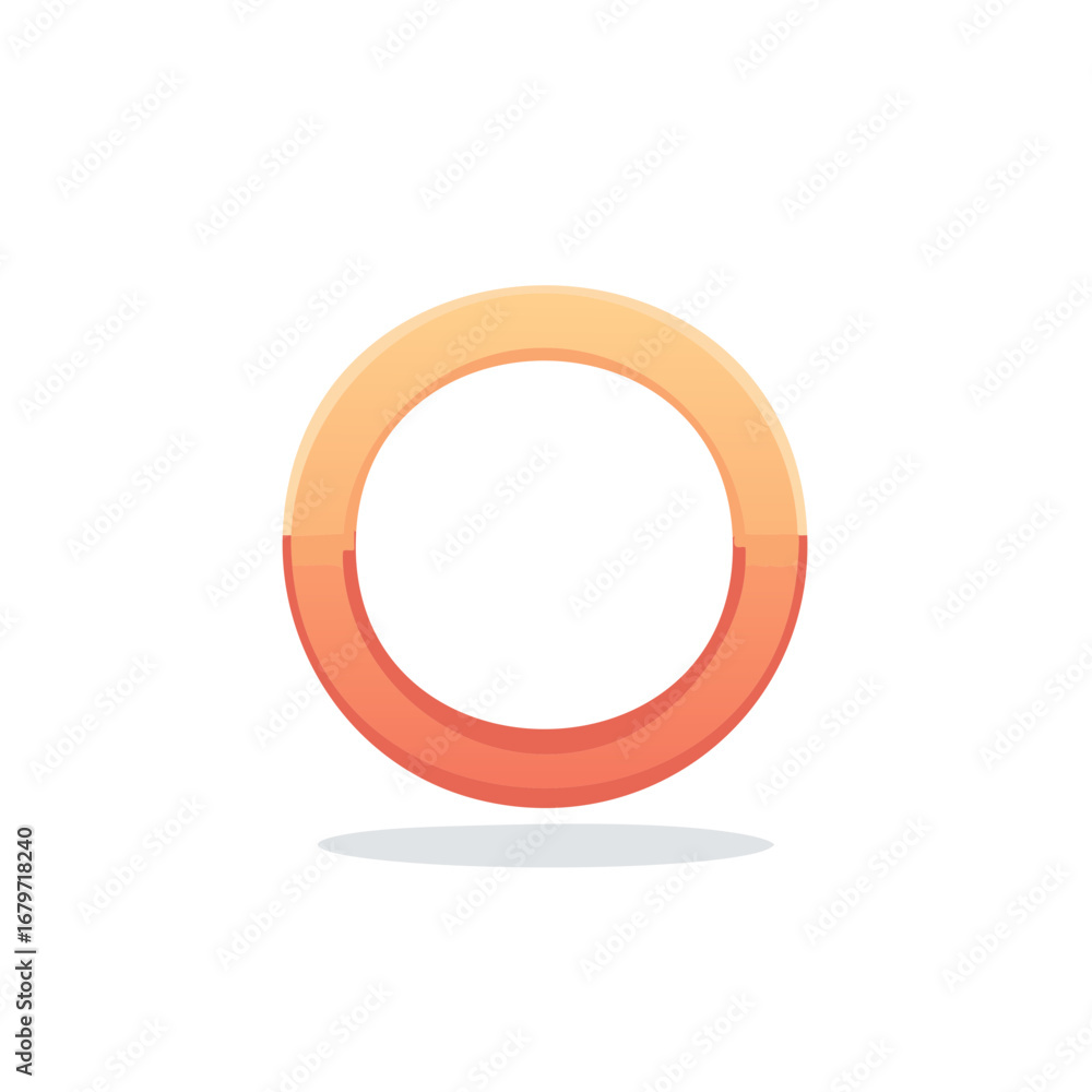 Poster circular graphic with orange and yellow gradient segments casting a subtle shadow