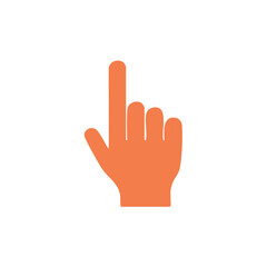 Obraz premium Orange hand pointing finger upward illustration graphic design element icon concept
