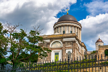 The Basilica of Esztergom from low view