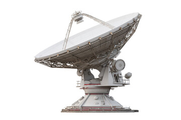 Large Parabolic Satellite Dish Antenna on Transparent Background