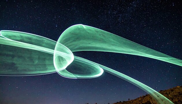 Orbiting Light Orbs in Night Sky