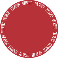 中華柄の丸フレーム