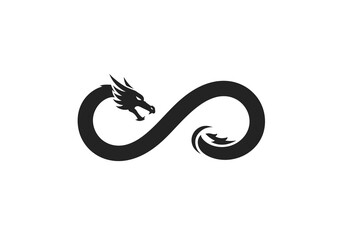 Obraz premium Dragon Infinity Symbol: Eternity and Mythical Power.