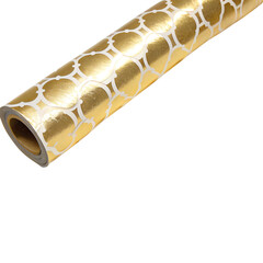 Naklejka premium Decorative paper sheet with gold details isolated on a transparent background