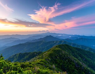 Fototapeta premium Majestic mountain vista at sunrise