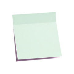A light green square sticky note with a folded top corner on a for reminders on transparent background