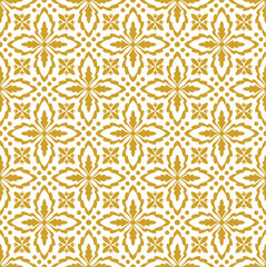 Seamless white and gold floral geometric ornament background