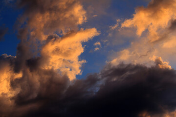 Dramatic sky with storm clouds