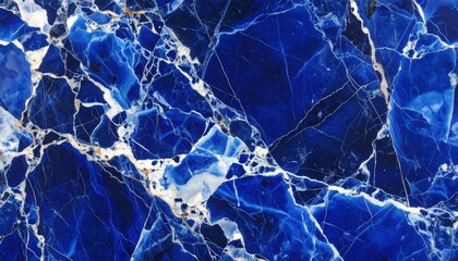 Sodalite Stone Texture: Deep Blue with White Veins and Mineral Patterns