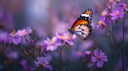 Obraz premium butterfly on flower background