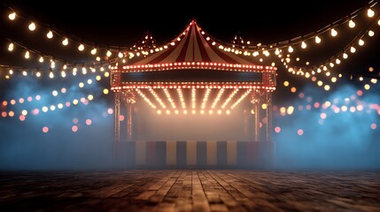 merry-go-round in the park at night
