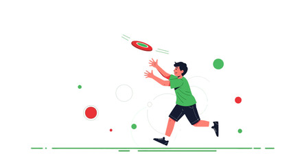 Catching The Flying Disc: Young Person Pursuing Play And Sporting Activity