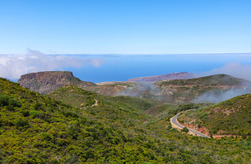 Scenic view of the table mountain Fortaleza on La Gomera, Canary Islands, Spain, Europe