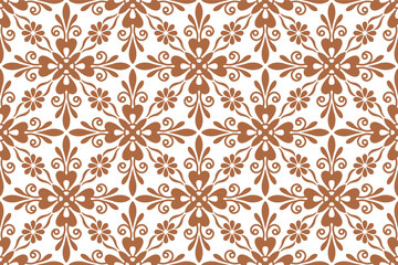 Seamless white and gold floral geometric ornament background