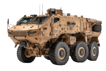 Desert Armored 6x6 Combat Vehicle Studio Cutout