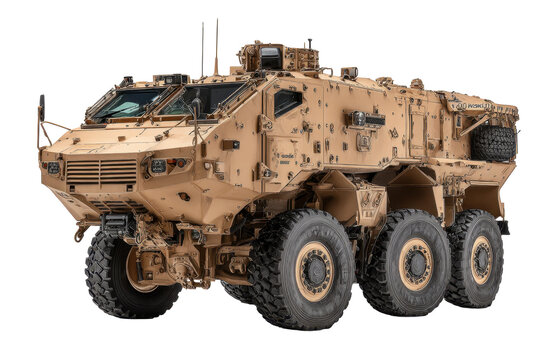 Desert Armored 6x6 Combat Vehicle Studio Cutout
