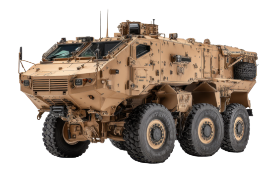 Desert Armored 6x6 Combat Vehicle Studio Cutout