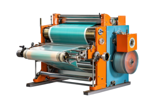 Industrial Roller Combination Machine on Transparent Background