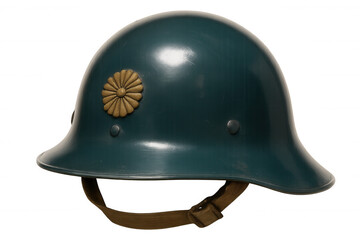 Fototapeta premium Studio shot of a japanese type 90 military helmet, showcasing its unique design and transparent background