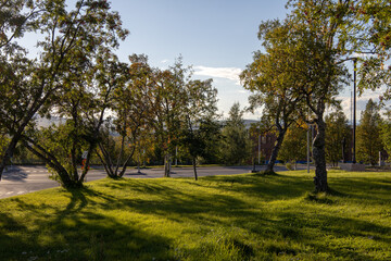 The old city center of Kiruna, Sweden, being demolished in autumn.