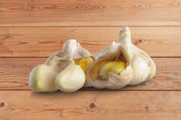 Organic fresh healthy garlic vegetable