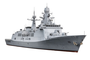 Modern Naval Command Ship on Transparent Background