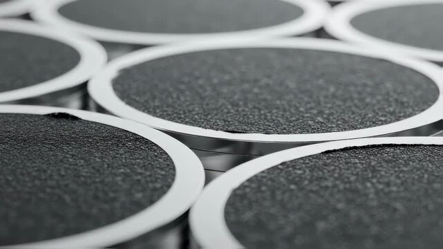 Closeup of coated supercapacitor electrodes displaying smooth graphene ink coverage achieved with precise slotdie coating methods.